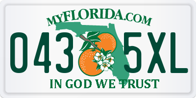 FL license plate 0435XL