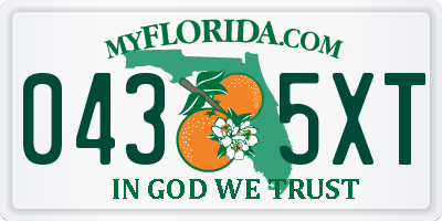 FL license plate 0435XT