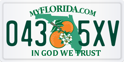 FL license plate 0435XV