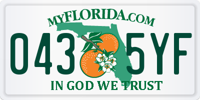 FL license plate 0435YF