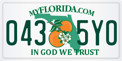 FL license plate 0435YO
