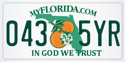 FL license plate 0435YR