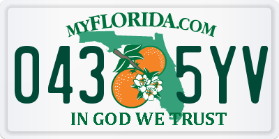 FL license plate 0435YV