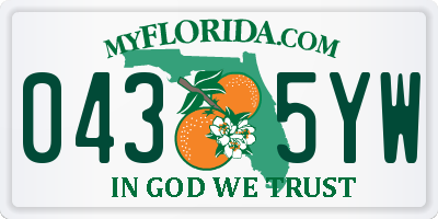 FL license plate 0435YW