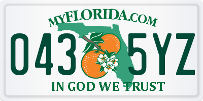 FL license plate 0435YZ