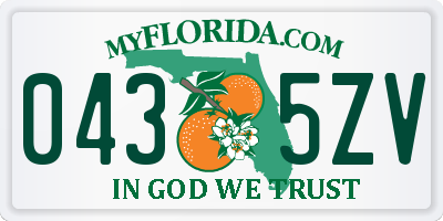 FL license plate 0435ZV