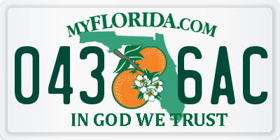 FL license plate 0436AC