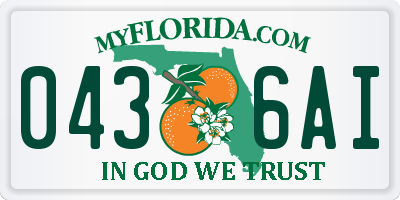 FL license plate 0436AI