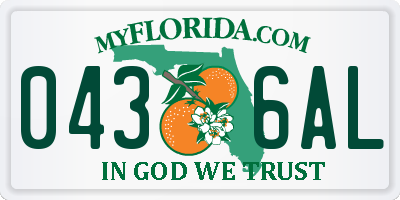 FL license plate 0436AL