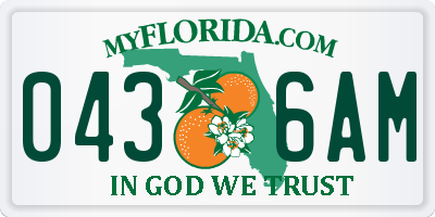 FL license plate 0436AM
