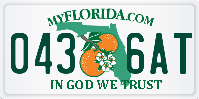 FL license plate 0436AT