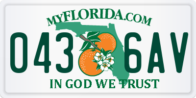 FL license plate 0436AV