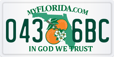 FL license plate 0436BC