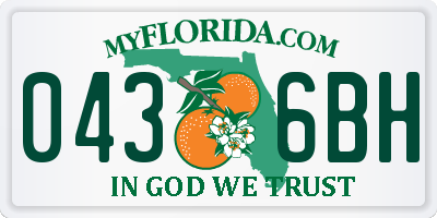 FL license plate 0436BH