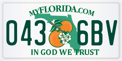 FL license plate 0436BV