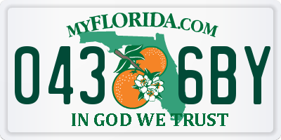 FL license plate 0436BY