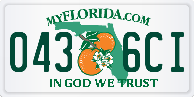 FL license plate 0436CI