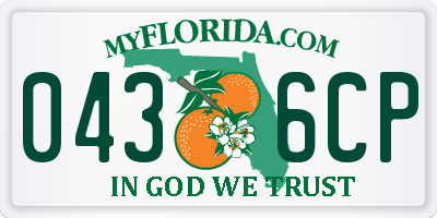 FL license plate 0436CP
