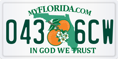 FL license plate 0436CW
