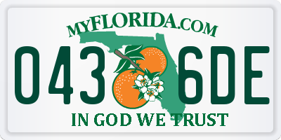 FL license plate 0436DE