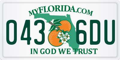 FL license plate 0436DU