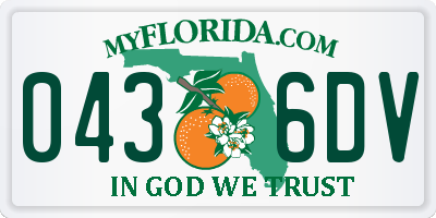 FL license plate 0436DV