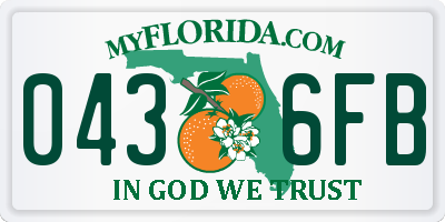 FL license plate 0436FB