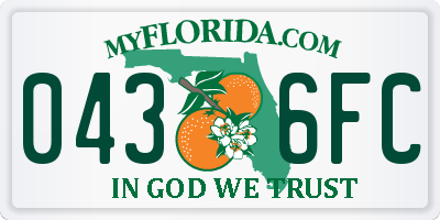FL license plate 0436FC