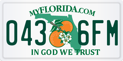 FL license plate 0436FM