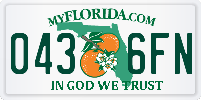 FL license plate 0436FN