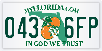 FL license plate 0436FP
