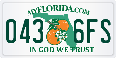 FL license plate 0436FS