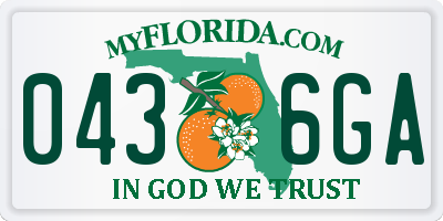 FL license plate 0436GA