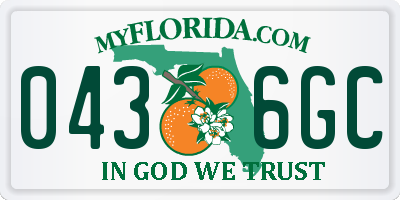 FL license plate 0436GC