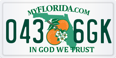 FL license plate 0436GK