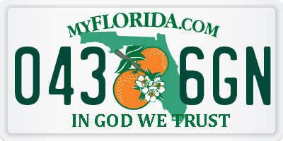 FL license plate 0436GN