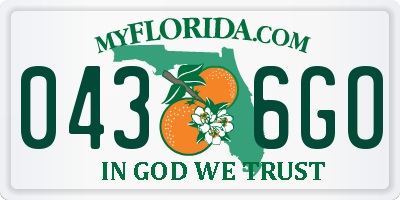 FL license plate 0436GO