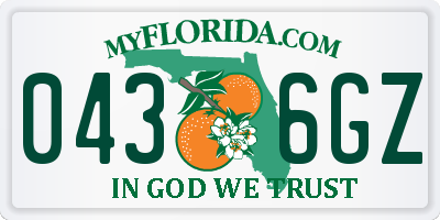 FL license plate 0436GZ