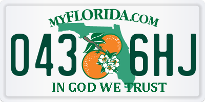 FL license plate 0436HJ