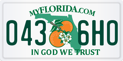 FL license plate 0436HO