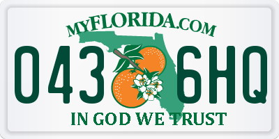FL license plate 0436HQ
