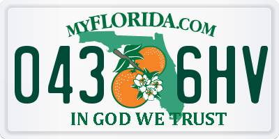 FL license plate 0436HV