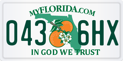 FL license plate 0436HX