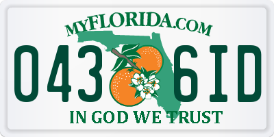 FL license plate 0436ID