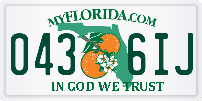 FL license plate 0436IJ
