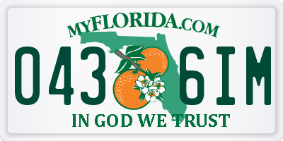 FL license plate 0436IM