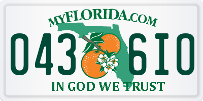 FL license plate 0436IO