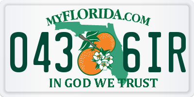 FL license plate 0436IR