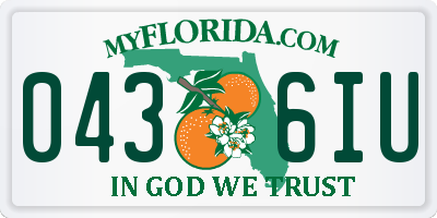 FL license plate 0436IU