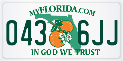 FL license plate 0436JJ